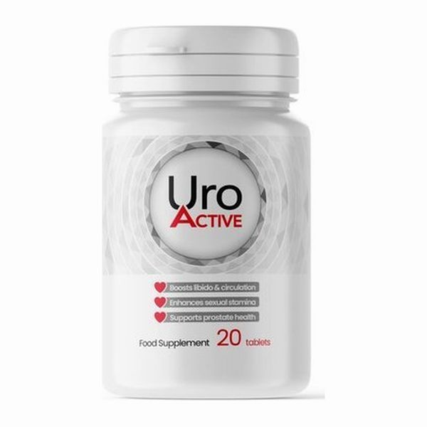 Fehér Uro Active flakon, 20 tabletta, étrend-kiegészítőt jelző címkével